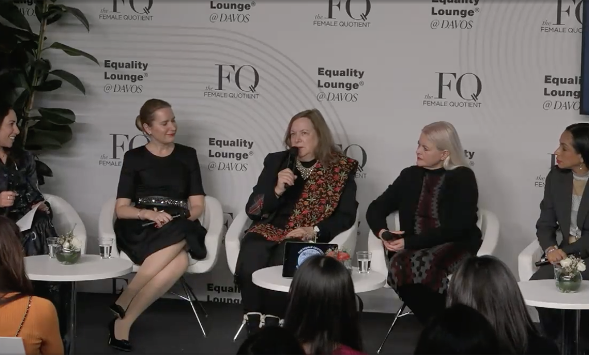 Gillian Meussig speaks on panel at Equality Lounge in Davos